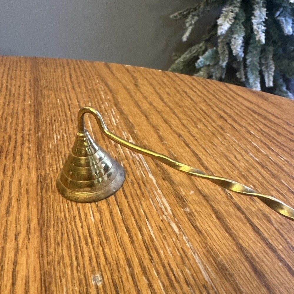 Vintage Brass Candle Sniffer Twisted Handle 10"‎ Long
